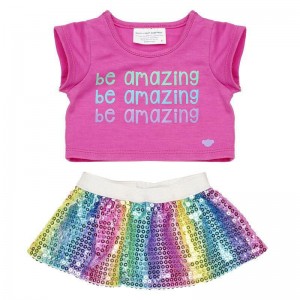 Build A Bear Rainbow "Be Amazing" Outfit Summer Fun | XBSVG4835